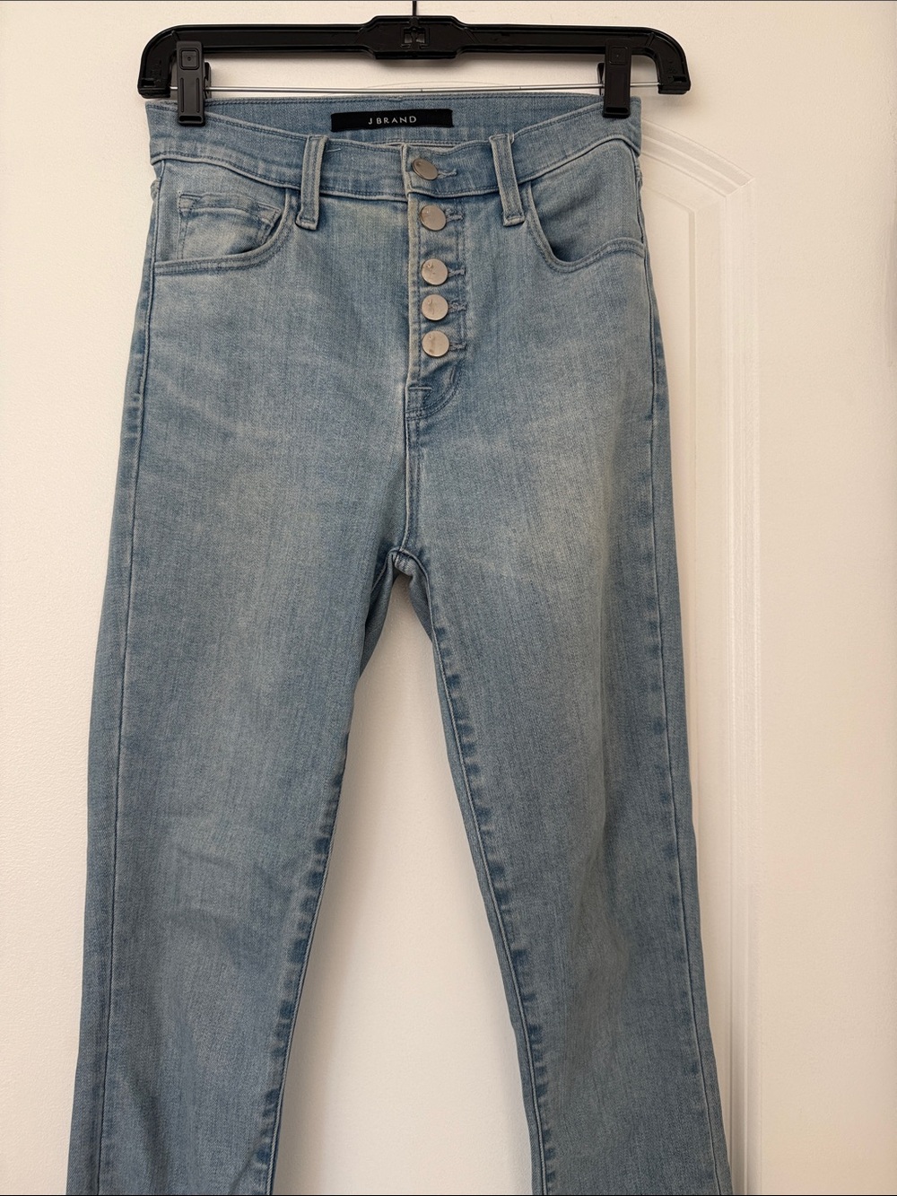 J Brand Light Wash High-Rise Button-Fly Jeans